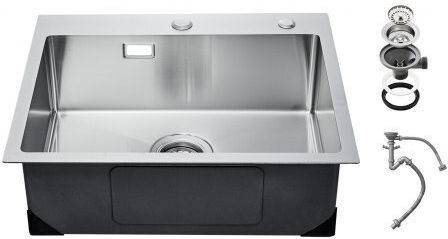 Vevor QRSSCTSPDC68413CDV0 Επικαθήμενος Inox Μ65xΠ42cm Ασημί