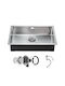 Vevor Sub masă Chiuvetă Inox L76xW43cm Argintiu