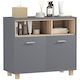 HomCom Furniture Bathroom Cabinet L80xW35xH70cm Natural