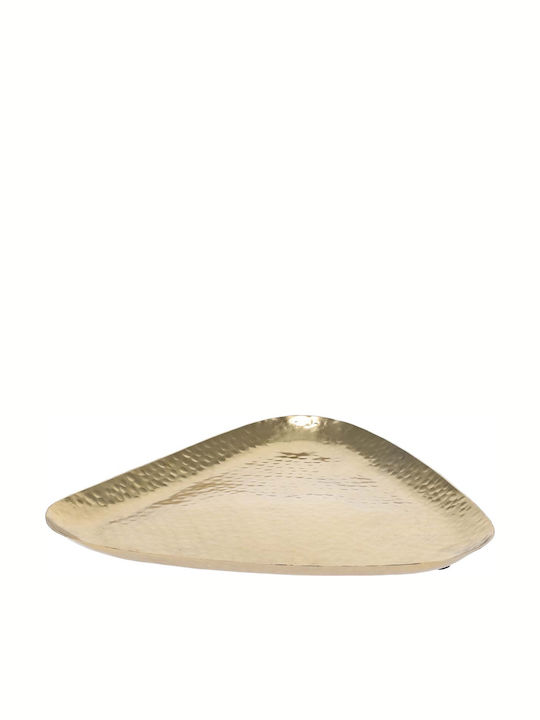 JK Home Decoration Oval Tavă de Servire în Culoare Auriu 21.5x20.5cm 400350 1buc