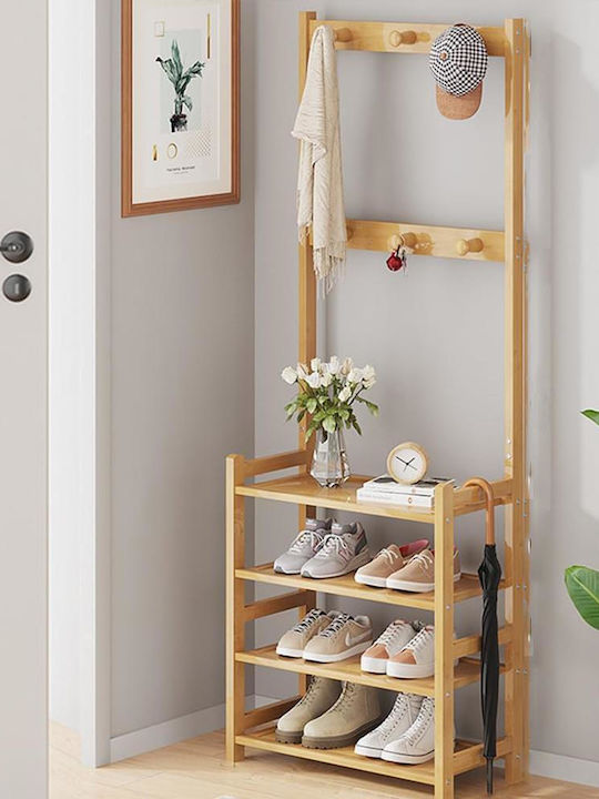 Next Floor Garment Rack made of Bamboo Brown 146cm