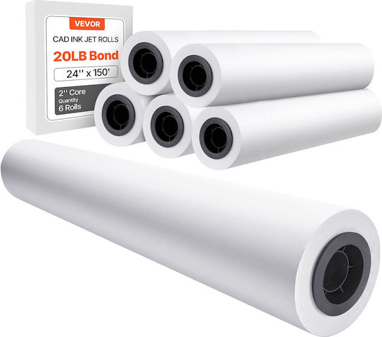 Vevor Χαρτί Ρολό 609.6mm x 45.72m 80gr/m²
