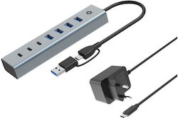 Conceptronic USB Hub 7 Ports (USB-A / USB-C) HUBBIES20GP