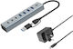 Conceptronic Hub 7 Θυρών USB 3.2 με σύνδεση USB-A / USB-C Ασημί