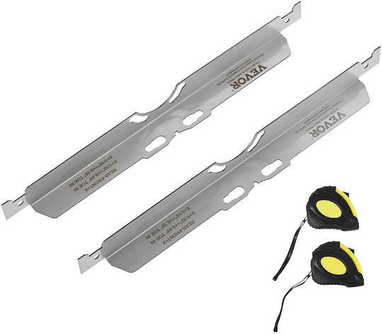 Vevor Spurvermessungswerkzeug Spurvermessungsplatten 2er-Pack Edelstahl Spurvermessungswerkzeugplatten Präzise Spurwinkelmessung Inklusive 2 Messbänder Umrechnungstabelle