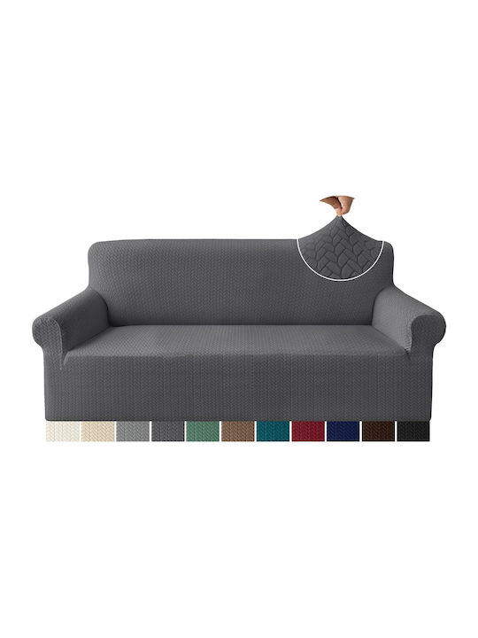 Elastic Cover for Three Seater Sofa Gray 1pcs