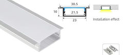77-50545 Se-prol-23 Aluminiumprofil Spitze 2,3*1,0cm 2 LED-Streifen Preis pro Meter Homelighting