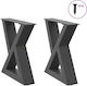 vidaXL Metallic Furniture Leg 2 Pieces Suitable...