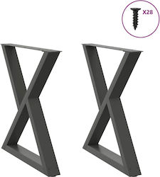 vidaXL Metallic Furniture Leg 2 Pieces Suitable...