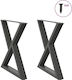 vidaXL Metallic Furniture Leg 2 Pieces Suitable for Table / Coffee Table / Office 70x72cm Anthracite