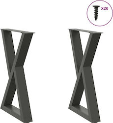 vidaXL Metallic Furniture Leg 2 Pieces Suitable...