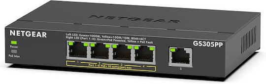 NetGear GS305PP Negestionat L3 PoE+ Switch cu 5 Porturi Gigabit (1Gbps) Ethernet