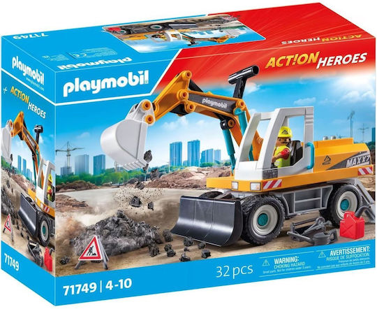 Playmobil Action Heroes Excavator Mare de Construcții pentru 4-10