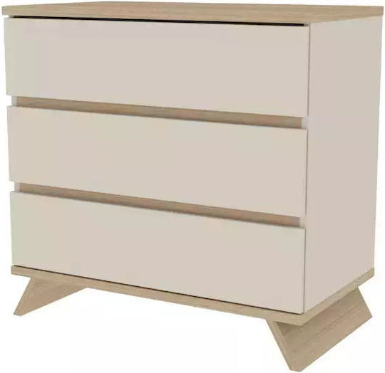 Baby Kommode mit 3 Schubladen Braun 50x90x88cm