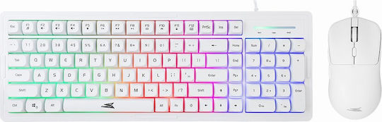 Baracuda Baracuda Orca Σετ Gaming Πληκτρολόγιο με Φωτιζόμενα πλήκτρα & Ποντίκι (Αγγλικό US) Λευκό