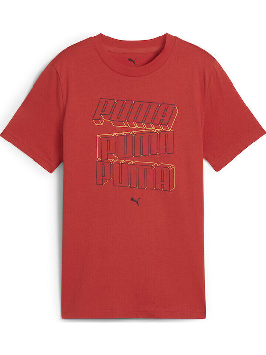 PUMA Παιδικό T-shirt Κόκκινο Logo