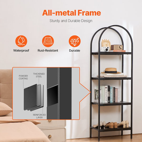 Black Bookcase 30x60x180cm