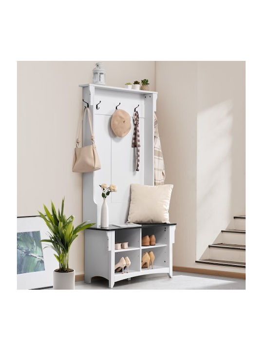 Mobilier de Intrare cu Cuier / Dulap pentru Pantofi & Bancă 81.8x40x172cm