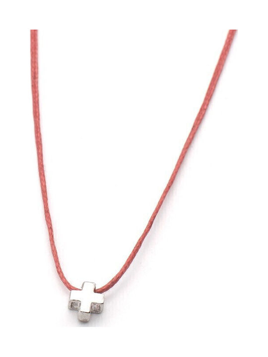 Irmelia Damen Kreuz aus Silber mit Schnur