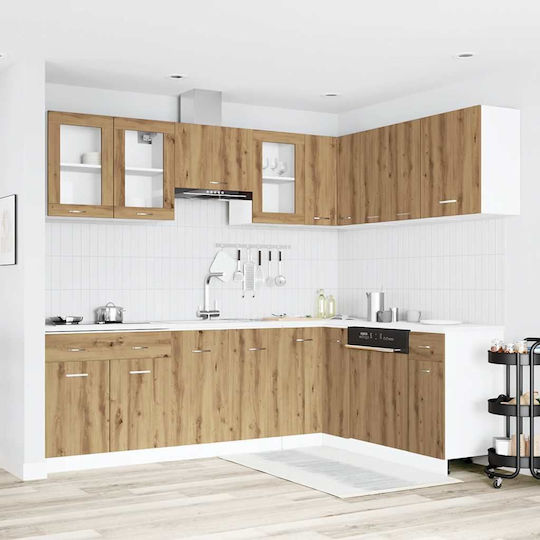 Set Hängeschränke & Bodenschränke Küche mit Arbeitsplatte Artisan Oak 80x46x81.5cm