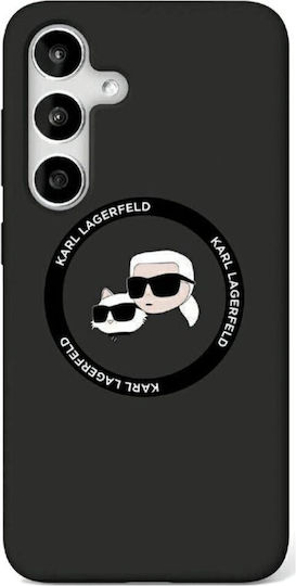 Karl Lagerfeld Heads Umschlag Rückseite Silikon 0.3mm Schwarz (Galaxy S25)