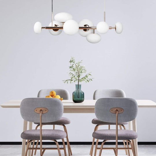 Elmark Pendant Light Gold for 8 Bulbs G9 30x100x100cm