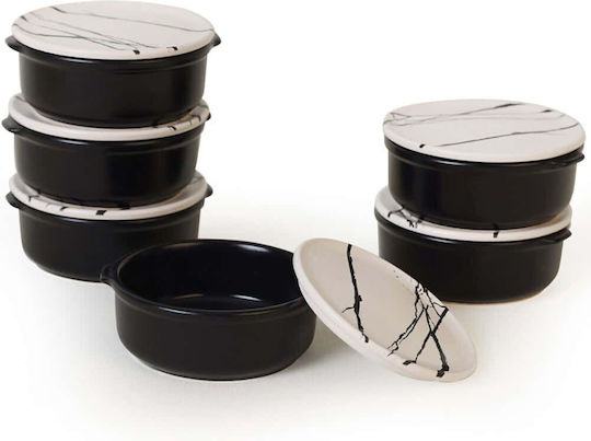 Hermia Set 12Stücke Lebensmittelgläser Allgemeine Verwendung mit Keramikdeckel Schwarz 4x10cm
