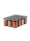 Hermia Set 12 Bucăți Vaze Utilizare Generală cu Capac Plastic Negru 1200ml 12 Bucăți