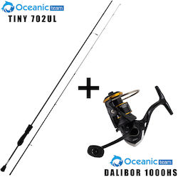 Oceanic Tiny 702ul + Oceanic Team Dalibor 1000hs für Light Rockfishing 2.13m 0.8-6gr CO.LRF3 Oceanic Tiny 702ul + Oceanic Team Dalibor 1000hs für Light Rockfishing 2.13m 0.8-6gr CO.LRF3
