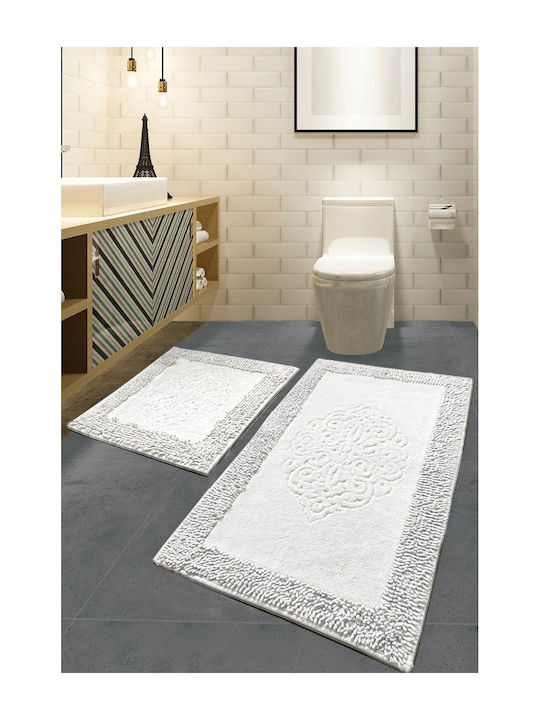 L'Εssentiel Maison Set Badematten Baumwolle Rechteckig Ecru 2Stück