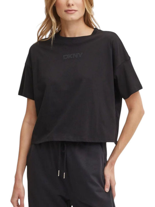 DKNY Logo Women's Blouse Cotton Short Sleeve Bbl
