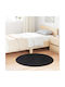 vidaXL Rutschfest Teppich Rechteckig Zottelig Synthetisch,Polyester/Cotton/Leather Black