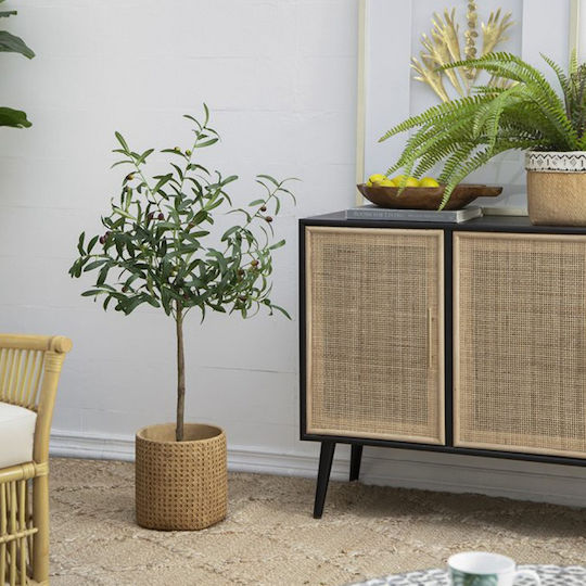Artekko Olive Artificial Olive Plant Pot 44x40x108 Cm
