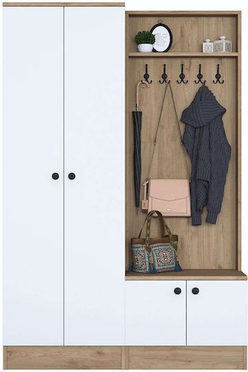 Mobilier de Intrare cu Dulap pentru Pantofi White-walnut 119.6x35.5x182.8cm