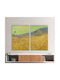 Canvas Painting Wheatfield A Reaper Van Gogh Diptych 100x70cm 2 Pieces 50x70cm