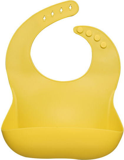 Baby Donkey Waterproof Bib Silicone with Pocket yellow
