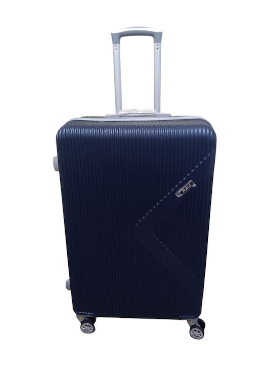 Felbags Valiză de Călătorie Medie Dura Albastră cu 4 Roți Înălțime 65cm