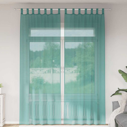 vidaXL Window Curtains with Tab Top Turquoise 140x260cm vidaXL Window Curtains with Tab Top Turquoise 140x260cm