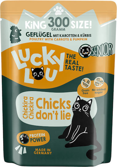 Lucky Lou Lifestage Υγρή Τροφή για Ηλικιωμένες Γάτες σε Φακελάκι με Πουλερικά και Κολοκύθα 300gr