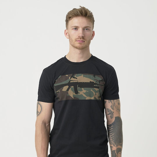 Helikon-tex T-shirt 16/203-combo Μπλούζα Κοντομάνικη Καθημερινή Χρήση Μαύρη Woodland 51-woodland Camo