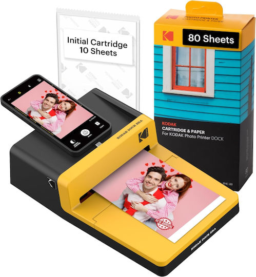 Kodak Dock Era Yellow 4PAss Inkjet Εκτυπωτής για Φωτογραφίες με Bluetooth KOPRIPD600Y