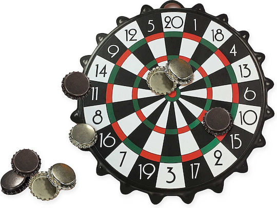 Mini Tablă de Darts Magnetică Capac de Sticlă 10 Capace Magnetice 24 Cm