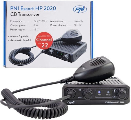 Stație radio CB cu un singur canal Pni Escort Hp 2020 Idealstore 27.225 Mhz Fără zgomot Alimentare 12V