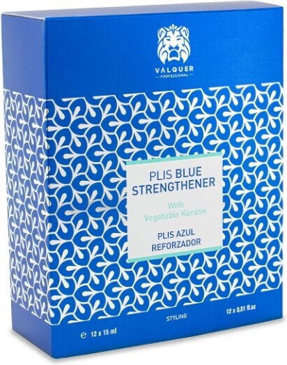 Valquer Plis Blue Straightener Hair Lotion for Smoothing with Keratin (12x15ml)