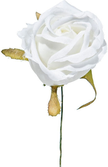 Fabric Rose Wire 6cm A20555 White