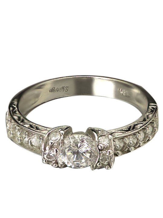 Tasoulis Jewellery Collection Μονόπετρο από Λευκόχρυσο 14K