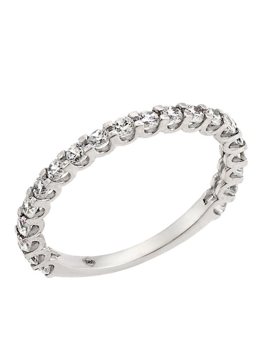 Ring with Zircon made of White gold 14K