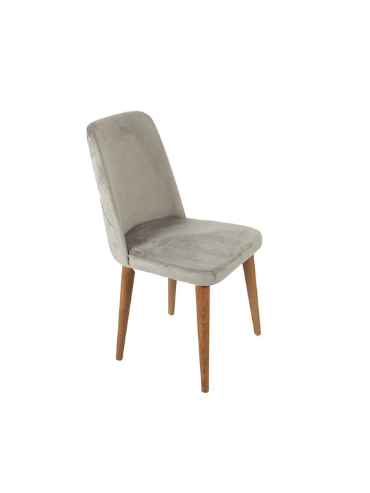 Lotus Καρέκλα Τραπεζαρίας Βελούδινη Γκρι 49x60x...
