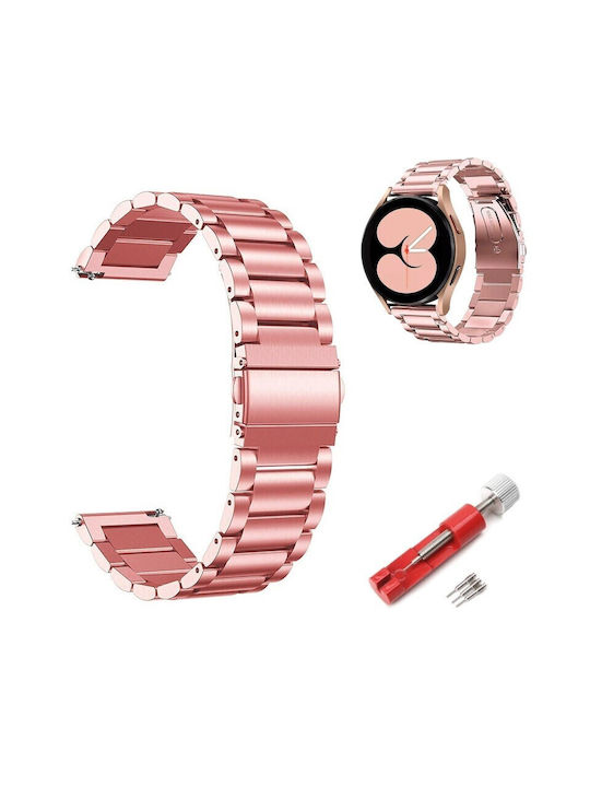 Curea din oțel inoxidabil roz 20mm pentru Samsung Galaxy Watch 4 5 6 7 Fe 4 Classic/6 Classic/5 Pro Huawei