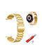 Strap Stainless Steel Gold 20mm Samsung Galaxy Watch 4 5 6 7 Fe 4 Classic/6 Classic/5 Pro Huawei